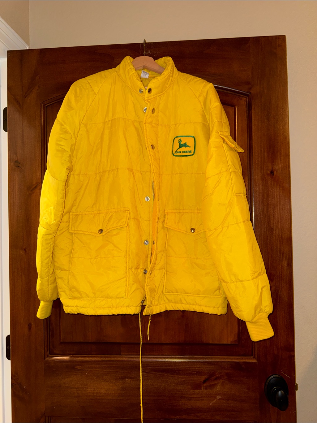 Vintage John Deere Yellow Puffer Jacket Men’s Large Usa Made